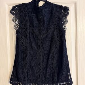 NWT Cable & Gauge Black Lace Sleeveless Top